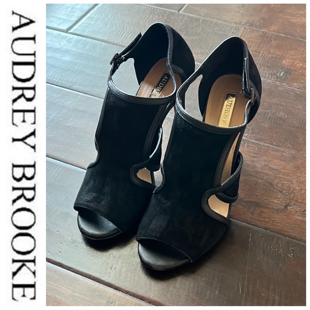 Audrey Brooke black velvet heels